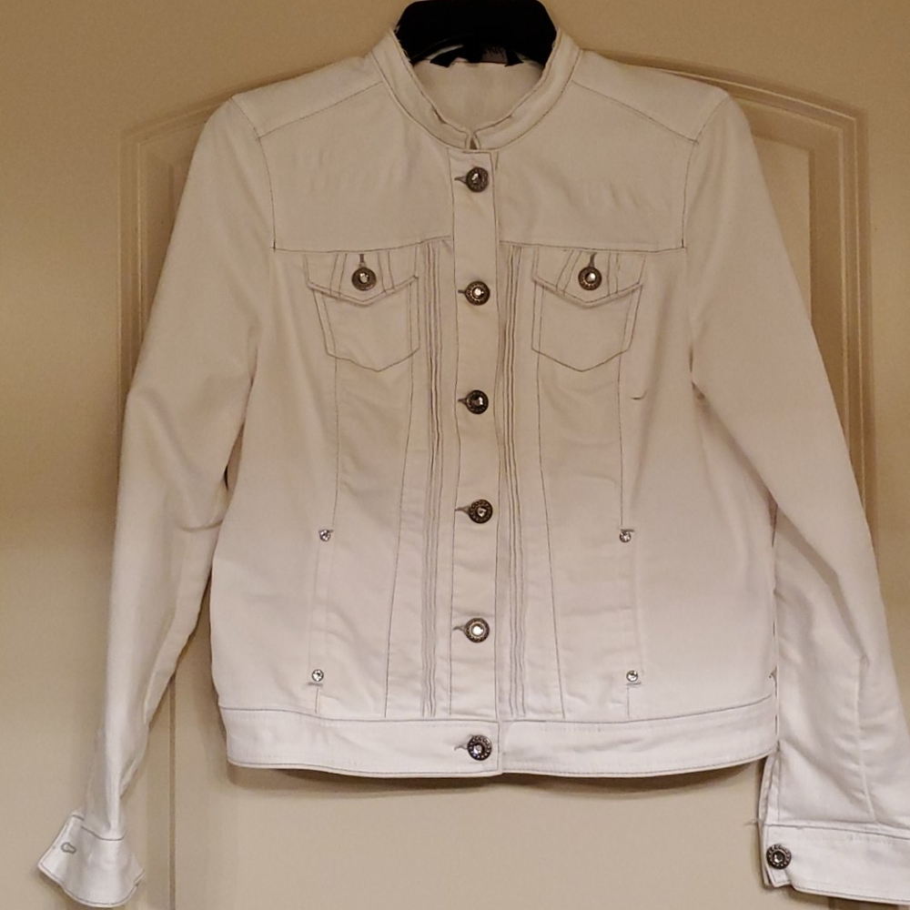 Baccini rhinestone jean jacket